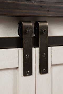 Madison County Vintage White 70 Barn Door Server - Ornate Home