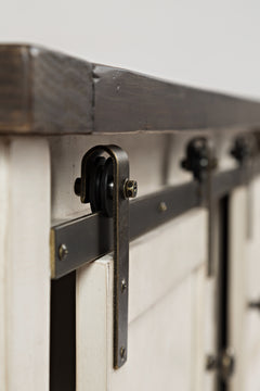 Madison County Vintage White Barn Door Cocktail Table - Ornate Home