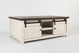 Madison County Vintage White Barn Door Cocktail Table - Ornate Home