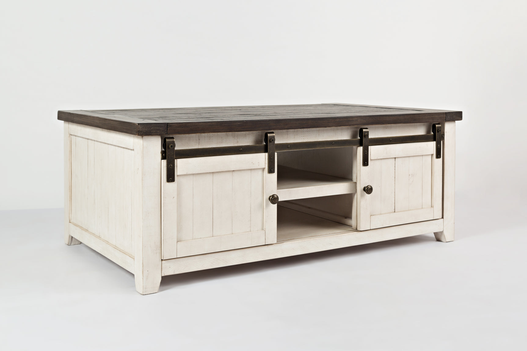 Madison County Vintage White Barn Door Cocktail Table - Ornate Home