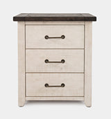 Madison County Vintage White/Barnwood Power Nightstand - Ornate Home
