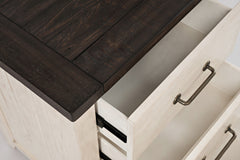 Madison County Vintage White/Barnwood Power Nightstand - Ornate Home