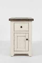Madison County Vintage White Chairside Table - Ornate Home