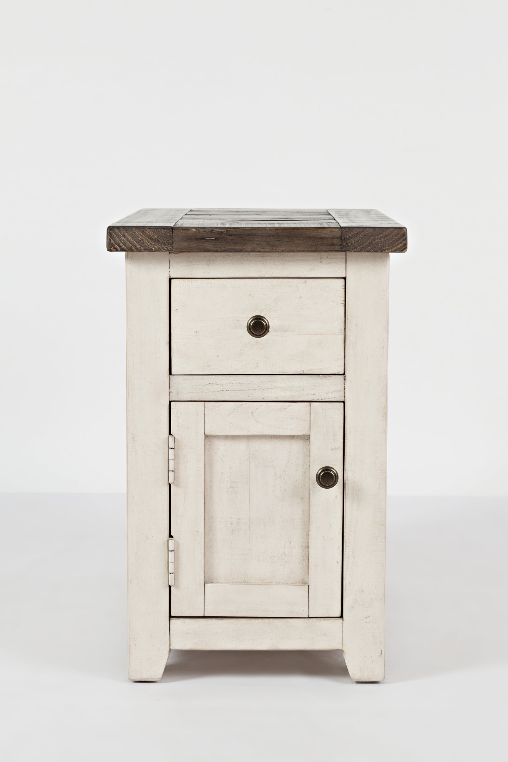 Madison County Vintage White Chairside Table - Ornate Home