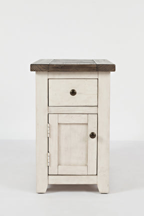 Madison County Vintage White Chairside Table - Ornate Home