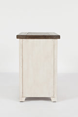 Madison County Vintage White Chairside Table - Ornate Home