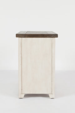 Madison County Vintage White Chairside Table - Ornate Home