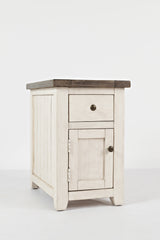 Madison County Vintage White Chairside Table - Ornate Home