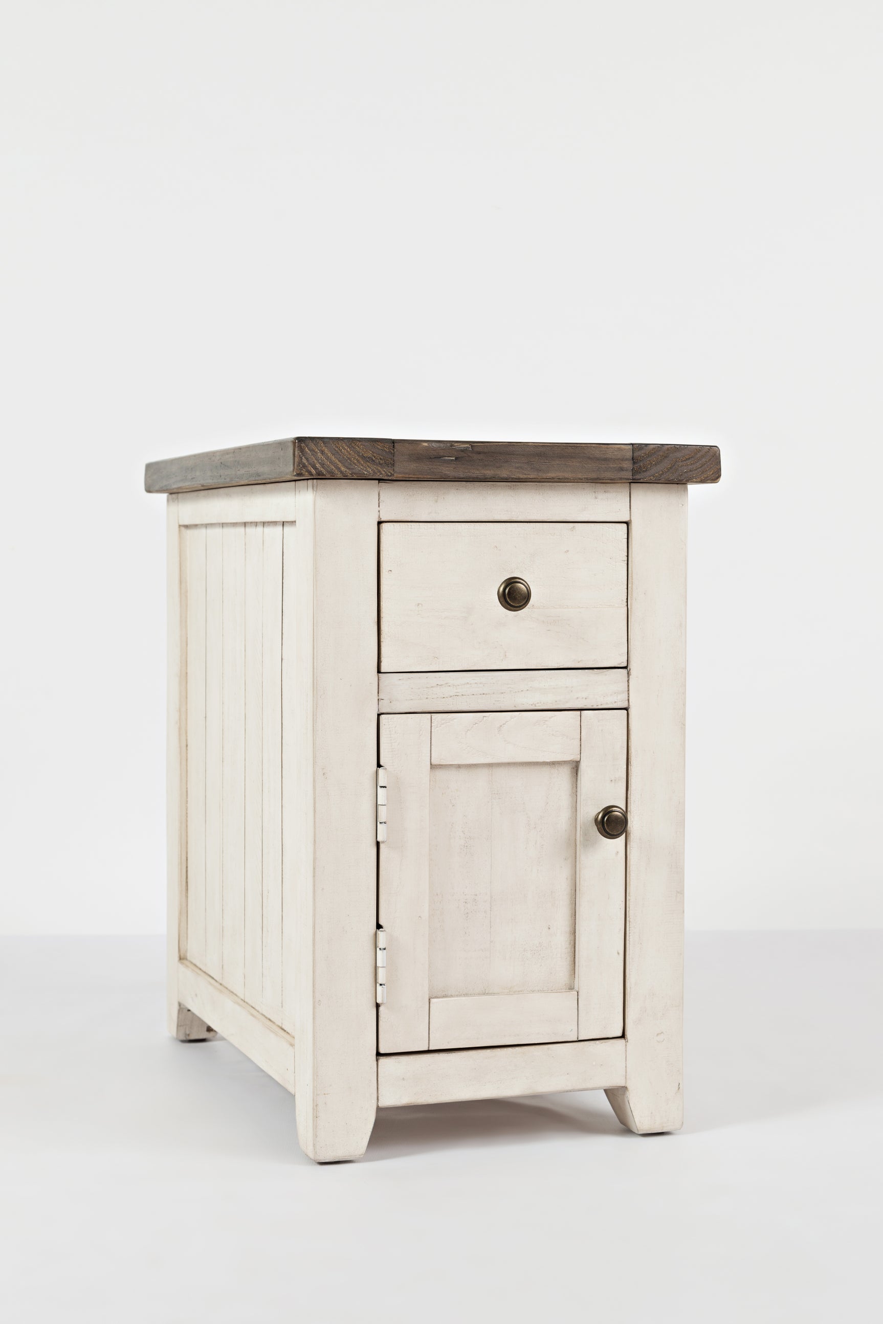 Madison County Vintage White Chairside Table - Ornate Home