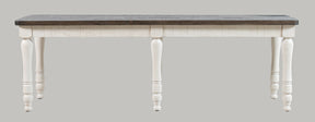 Madison County Vintage White Dining Bench - Ornate Home
