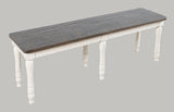 Madison County Vintage White Dining Bench - Ornate Home