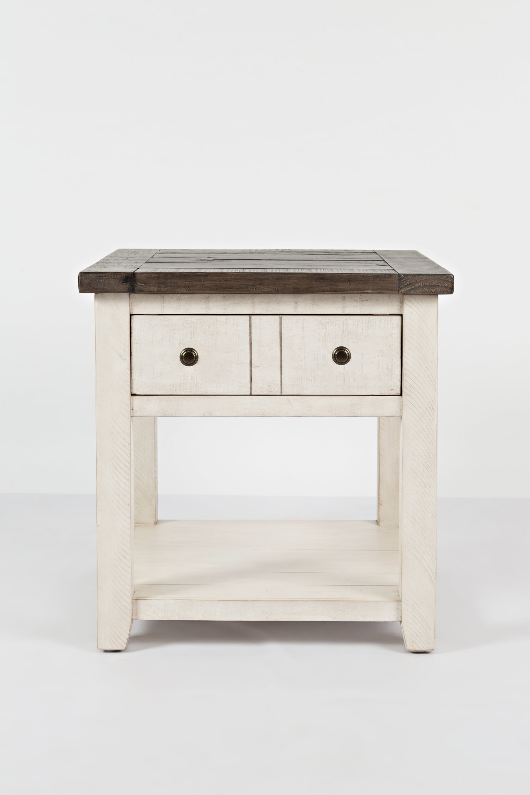 Madison County Vintage White End Table - Ornate Home