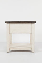 Madison County Vintage White End Table - Ornate Home