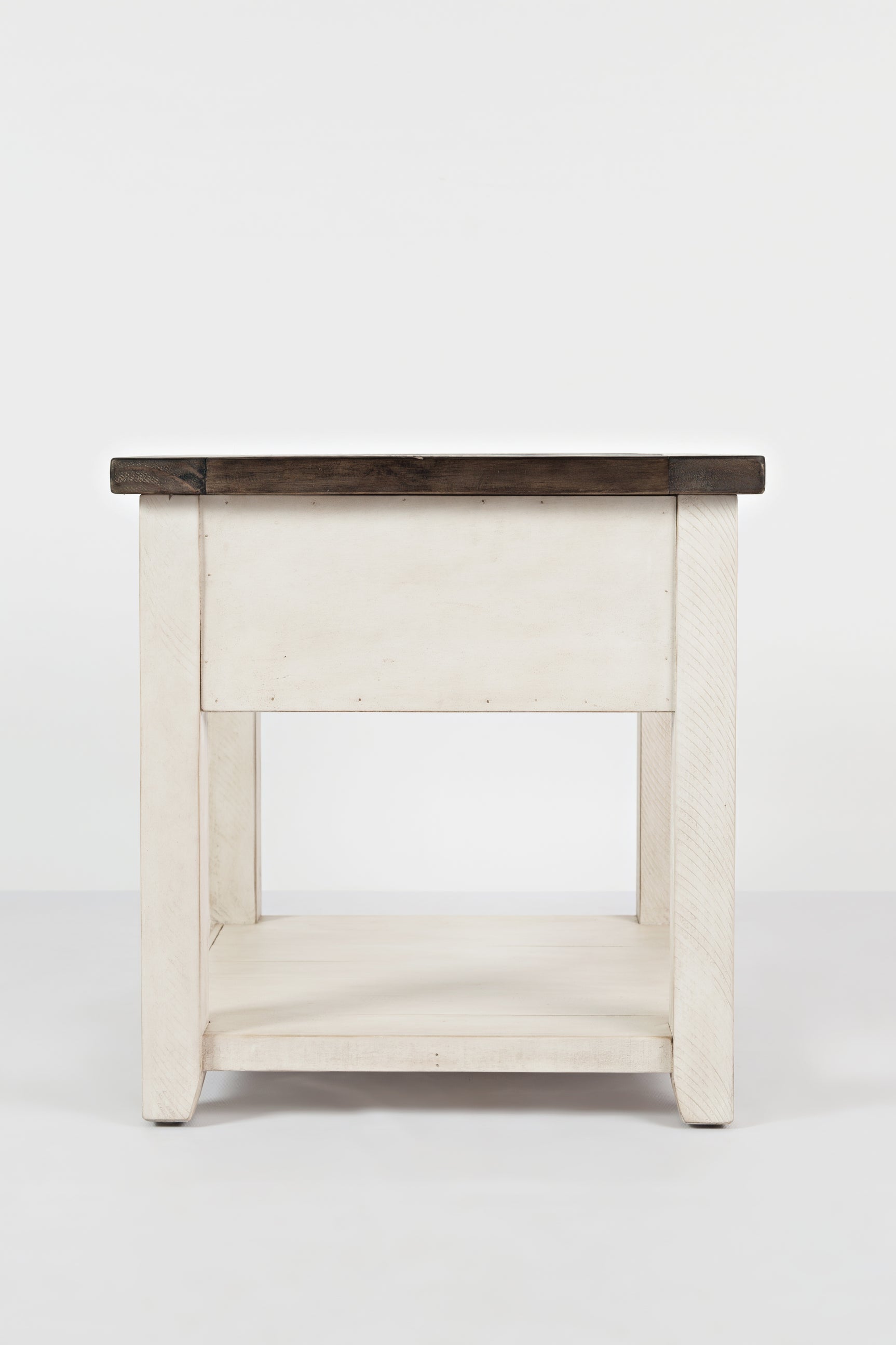 Madison County Vintage White End Table - Ornate Home