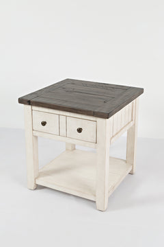 Madison County Vintage White End Table - Ornate Home