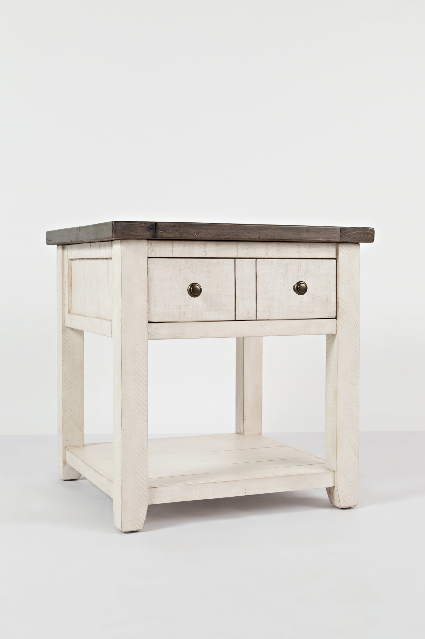 Madison County Vintage White End Table - Ornate Home
