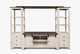 Madison County Vintage White Entertainment Wall - Ornate Home