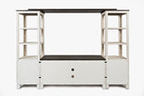 Madison County Vintage White Entertainment Wall - Ornate Home