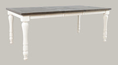 Madison County Vintage White Ext Dining Dining Table w/ 6 - Ornate Home