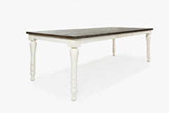 Madison County Vintage White Ext Dining Table w/ 6 Chairs - Ornate Home
