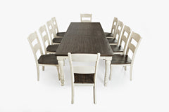 Madison County Vintage White Ext Dining Table w/ 8 Chairs - Ornate Home