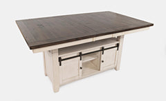Madison County Vintage White High/Low Dining Table w/ 6 Stools - Ornate Home
