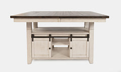 Madison County Vintage White High/Low Dining Table w/ 6 Stools - Ornate Home