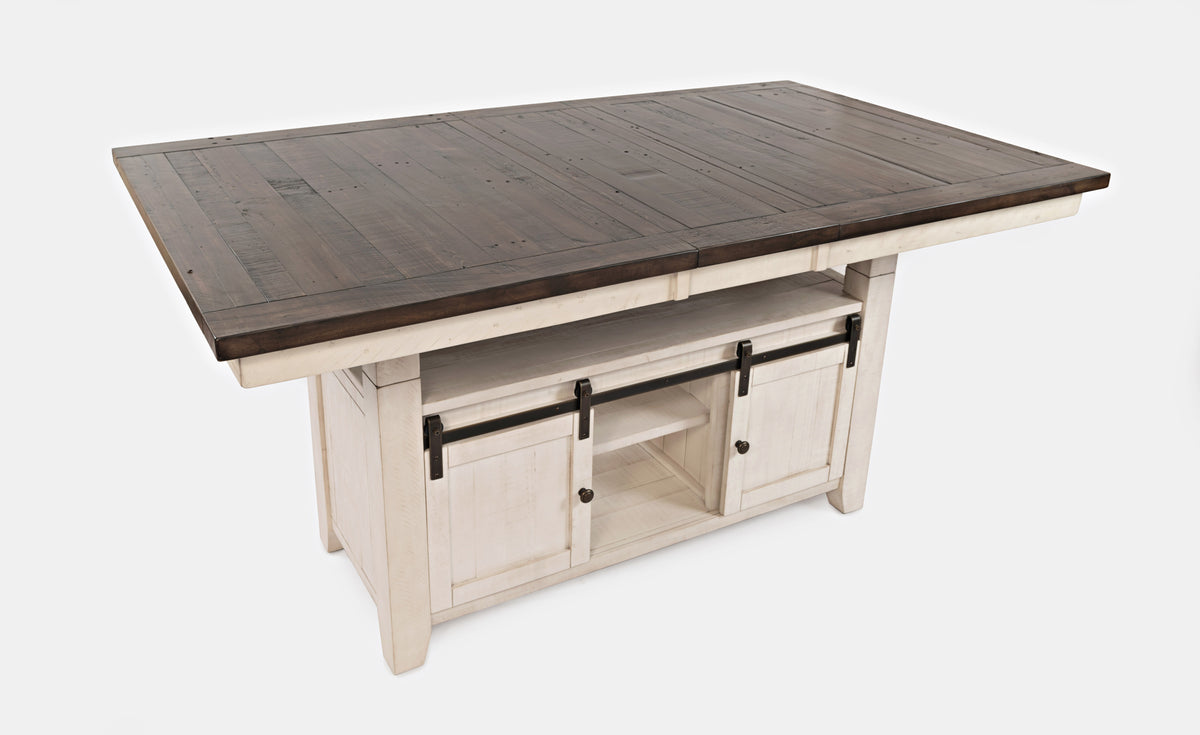 Madison County Vintage White High/Low Ext Dining Table - Ornate Home