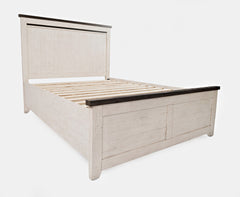 Madison County Vintage White King Panel Bed - Ornate Home