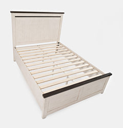 Madison County Vintage White King Panel Bed - Ornate Home