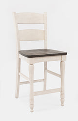 Madison County Vintage White Ladderback Stool (Set of 2) - Ornate Home