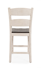 Madison County Vintage White Ladderback Stool (Set of 2) - Ornate Home