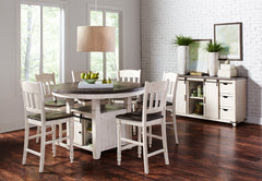 Madison County Vintage White Round Dining Dining Table - Ornate Home