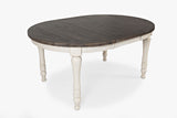Madison County Vintage White Round to Oval Dining Table - Ornate Home