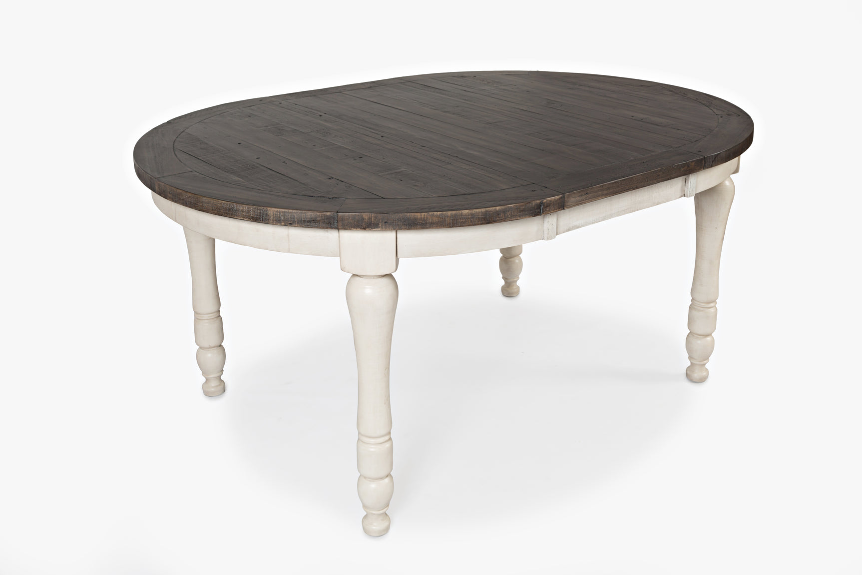 Madison County Vintage White Round to Oval Dining Table - Ornate Home