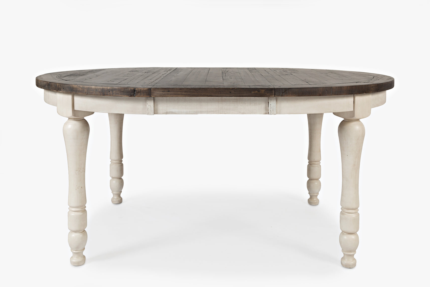 Madison County Vintage White Round to Oval Dining Table - Ornate Home