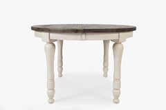 Madison County Vintage White Round to Oval Dining Table w/ 6 Chairs - Ornate Home