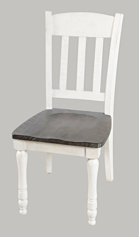 Madison County Vintage White Slatback Chair (Set of 2) - Ornate Home