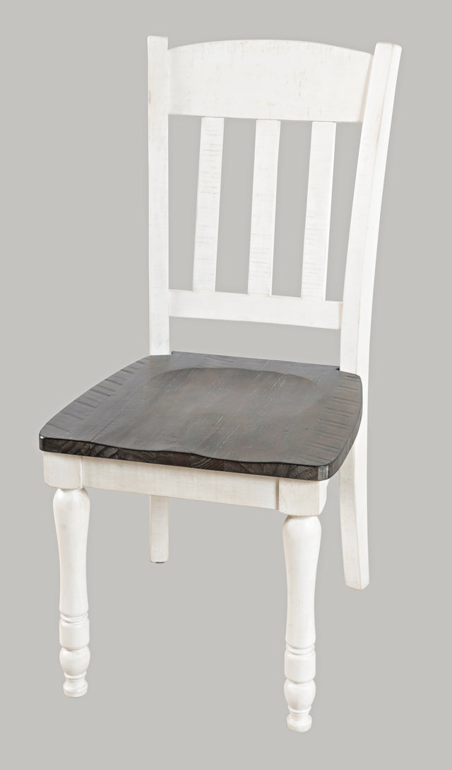 Madison County Vintage White Slatback Chair (Set of 2) - Ornate Home
