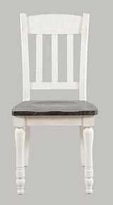 Madison County Vintage White Slatback Chair (Set of 2) - Ornate Home