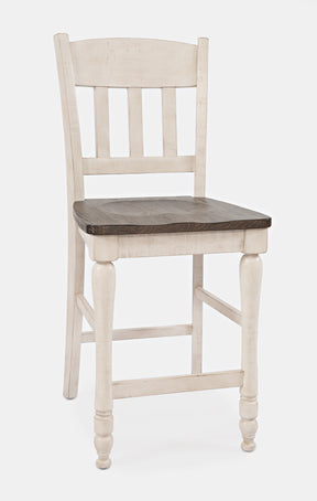 Madison County Vintage White Slatback Stool (Set of 2) - Ornate Home