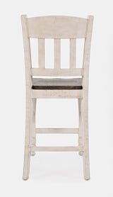 Madison County Vintage White Slatback Stool (Set of 2) - Ornate Home