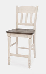 Madison County Vintage White Slatback Stool (Set of 2) - Ornate Home