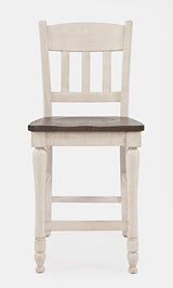 Madison County Vintage White Slatback Stool (Set of 2) - Ornate Home