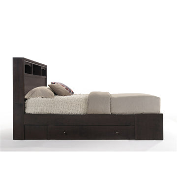 Madison II Espresso Platform Eastern King Bed w/ Storage - Ornate Home