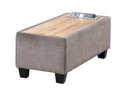 Madison Light Gray 42"W Storage Ottoman Console Table - Ornate Home