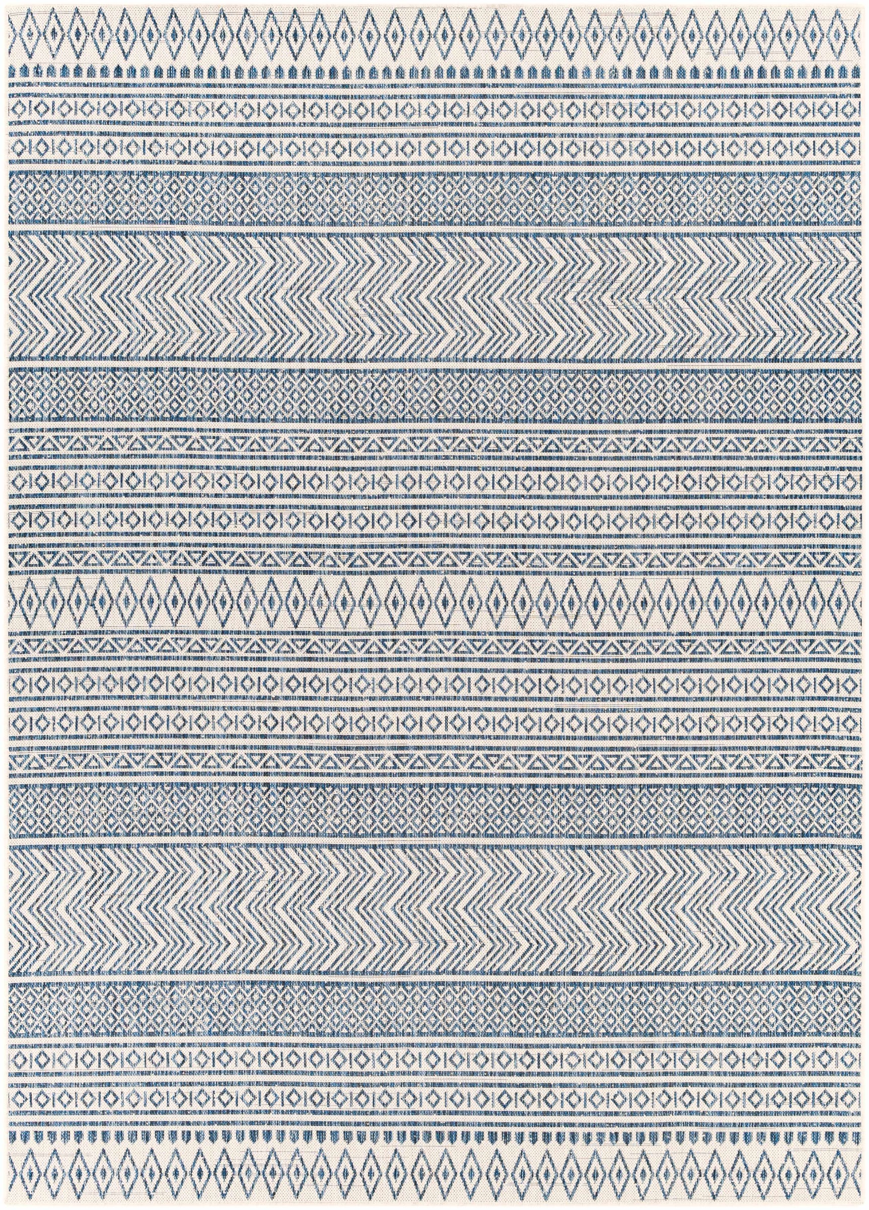 Madras Light Blue Green All Over Performance Outdoor Area Rug - Ornate Home