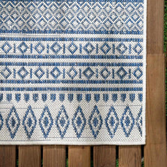 Madras Light Blue Green All Over Performance Outdoor Area Rug - Ornate Home
