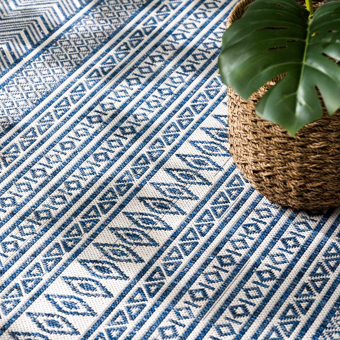Madras Light Blue Green All Over Performance Outdoor Area Rug - Ornate Home