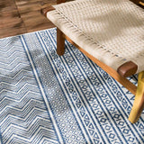 Madras Light Blue Green All Over Performance Outdoor Area Rug - Ornate Home